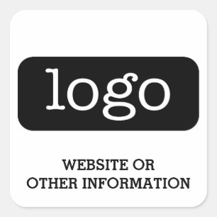 Basic Office or Business Logo Contact Information Square Sticker