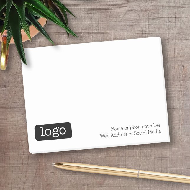 Basic Office or Business Logo Notes (Personalized Post-It Note - Add Your Logo to make a great promotional product)