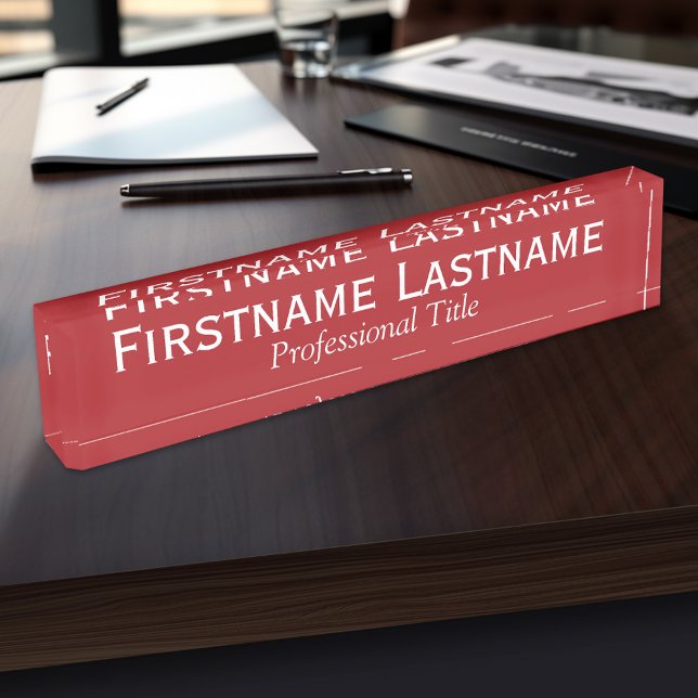 Basic Office Template with Executive Name & Title Nameplate (Personalized Name Plate for the Office, School or Home)