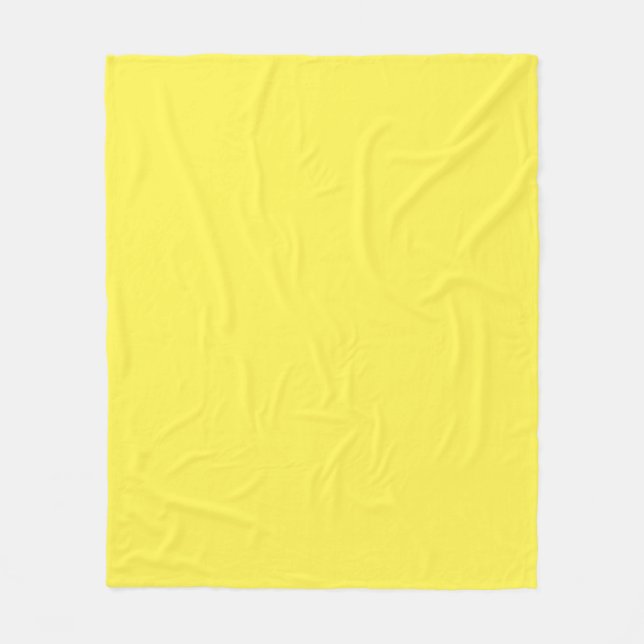 Basic One Colour Lemon Yellow Fleece Blanket (Front)
