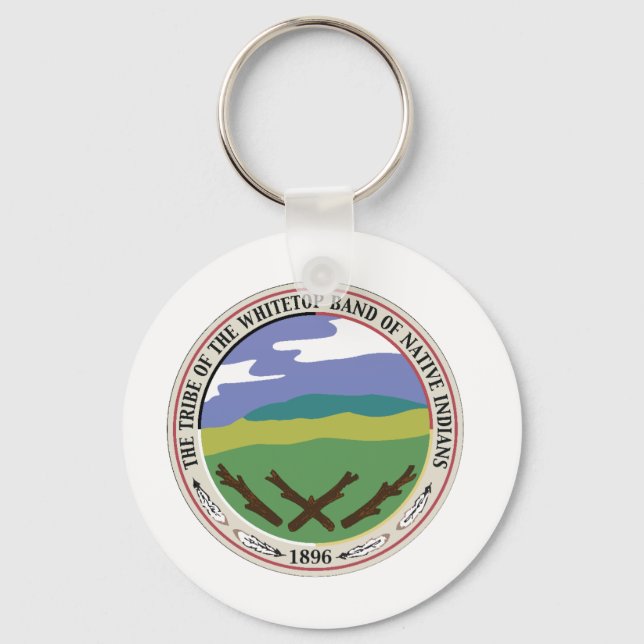 Basic One Sided Round Whitetop Seal Keychain (Front)