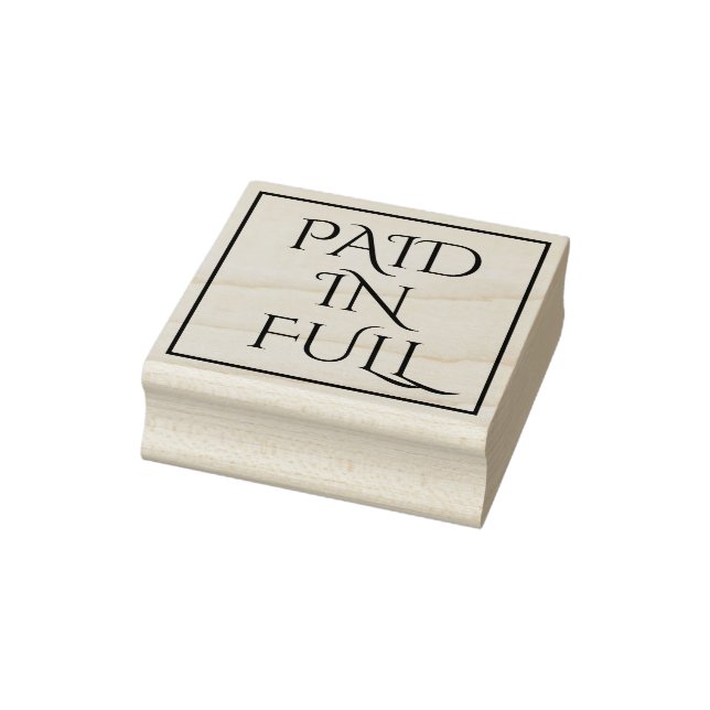 Basic "PAID IN FULL" Rubber Stamp (Stamp)