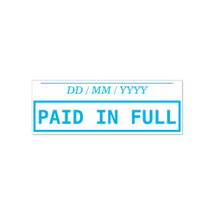 Basic "PAID IN FULL" Rubber Stamp