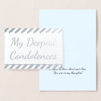 Basic, Personalised "My Deepest Condolences" Card