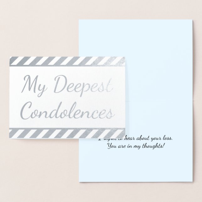 Basic, Personalised "My Deepest Condolences" Card (Display)