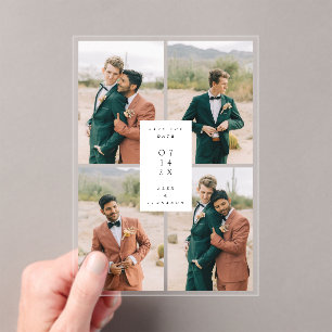 Basic Photo Acrylic Save The Date Card Invitation