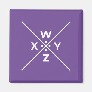 Basic Pigpen Cipher Key WXYZ (4 of 4) on dark Magnet