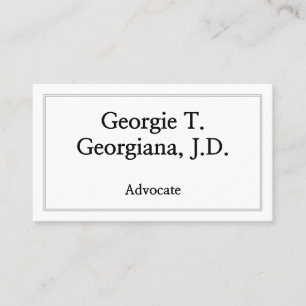 Basic & Plain Advocate Business Card