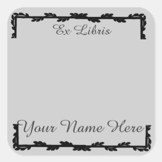 Basic, Plain, Simple Bookplate Square Sticker