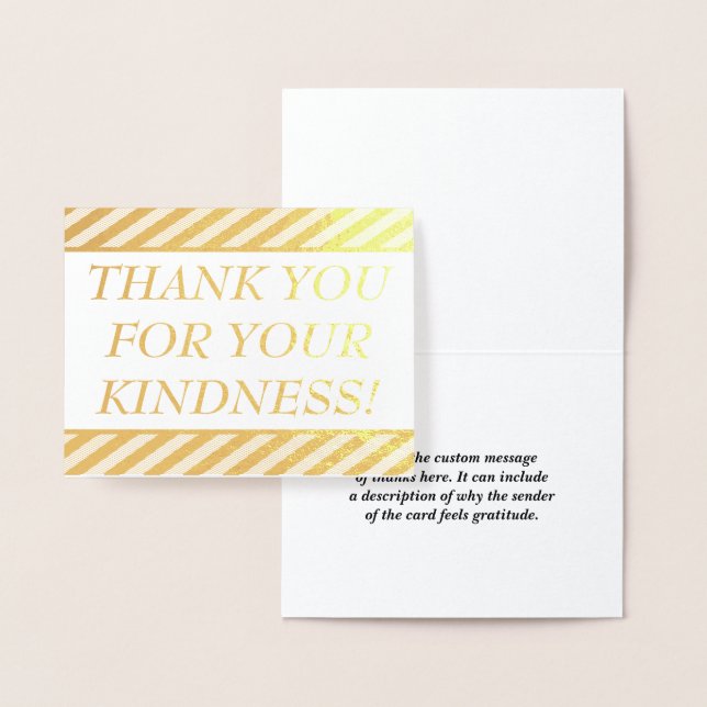 Basic, Plain "THANK YOU FOR YOUR KINDNESS!" Card (Display)