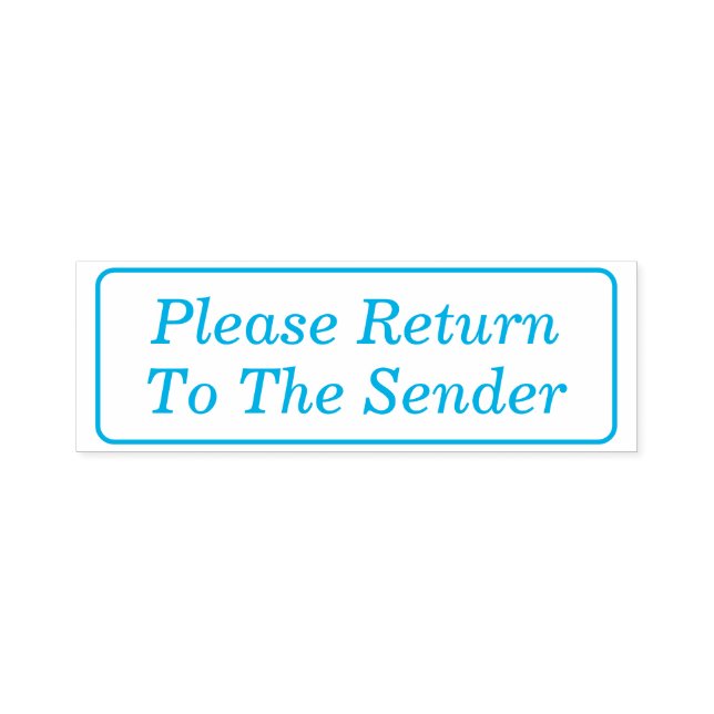 Basic "Please Return To The Sender" Rubber Stamp (Design)