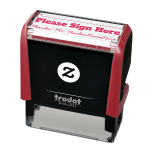 Basic "Please Sign Here" & Custom Name Self-inking Stamp