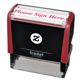 Basic "Please Sign Here." Rubber Stamp