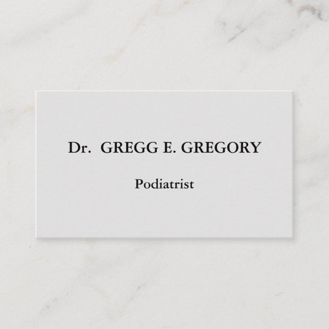 Basic Podiatrist Business Card (Front)