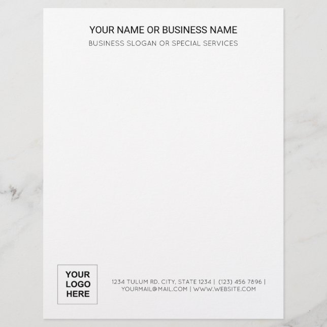 Basic Professional Elegant Simple Modern Office Custom Letterhead (Front)