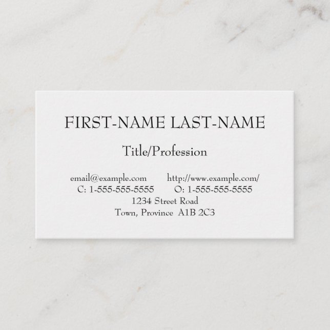 Basic Professional Profile Card (Front)