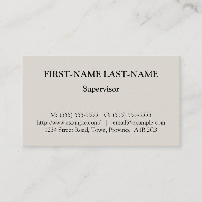 Basic Professional Profile Card (Front)