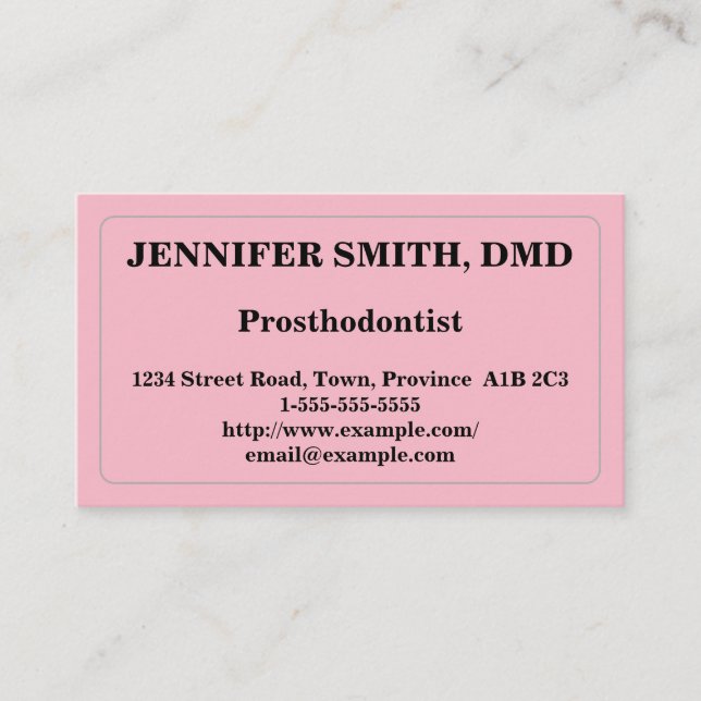 Basic Prosthodontist Business Card (Front)
