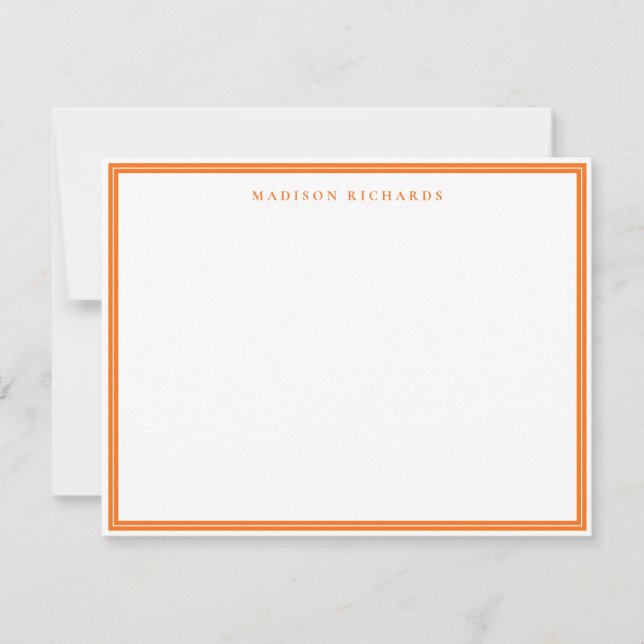 Basic Pumpkin Orange Border Personalised  Card (Front)