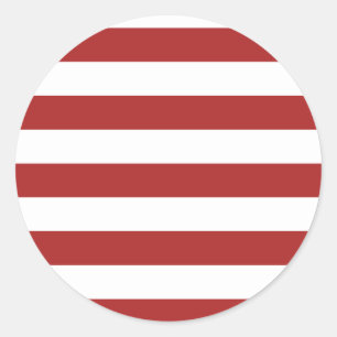 Basic Red and White Stripes Pattern Classic Round Sticker