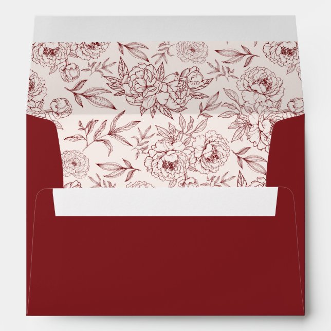 Basic Red Chinese Wedding Invitation Envelope (Back (Bottom))