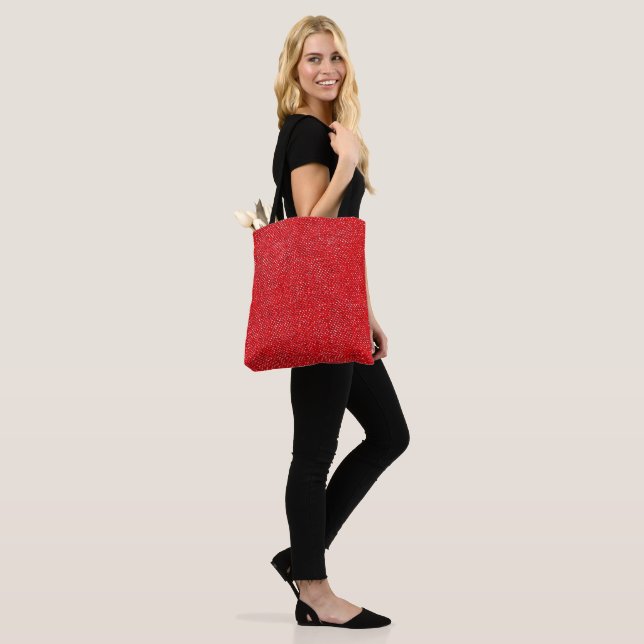 Basic Red Fabric  Tote Bag (On Model)