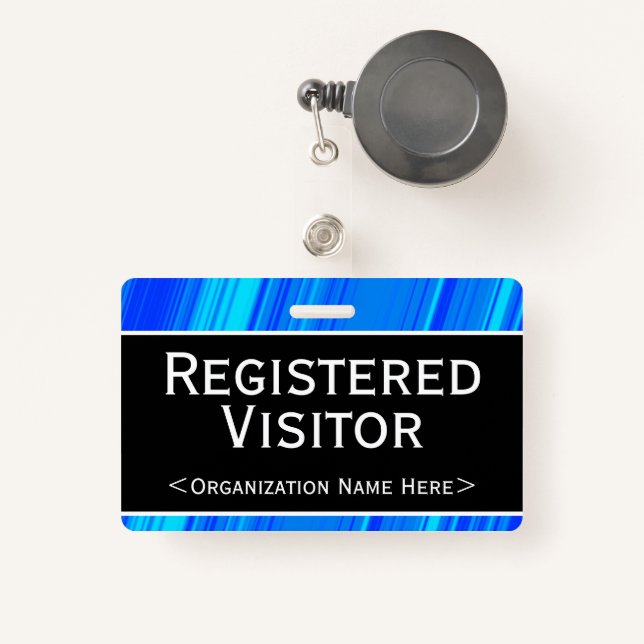 Basic "Registered Visitor" Badge ID Badge (Front with Retractable)