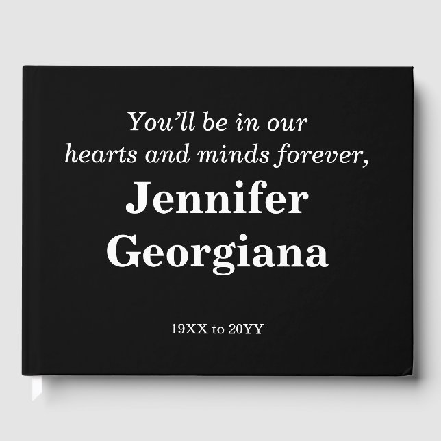 Basic & Respectable Funeral/Memorial Guestbook (Front)