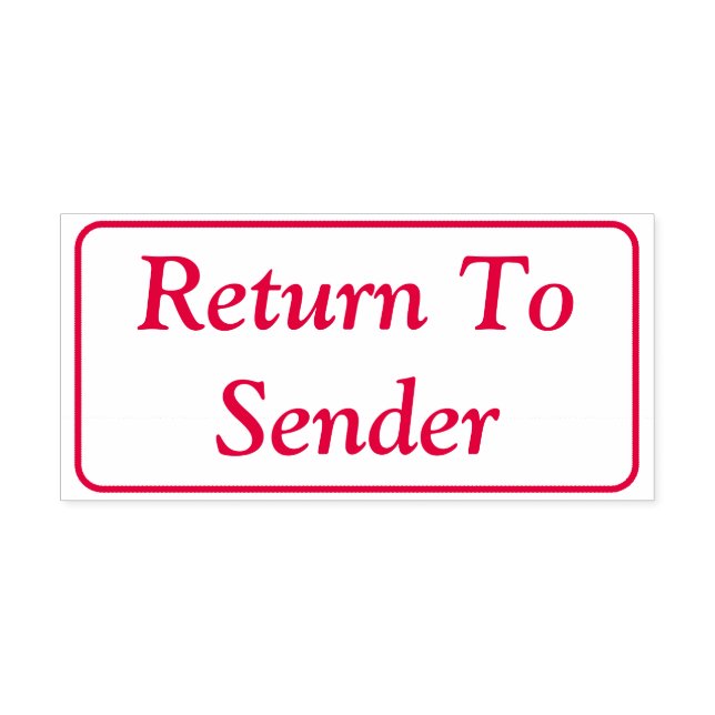 Basic "Return To Sender" Rubber Stamp (Design)