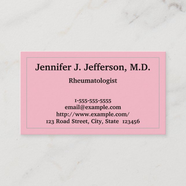 Basic Rheumatologist Business Card (Front)