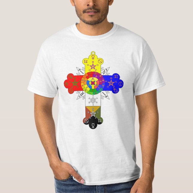 Basic Rose Cross Lamen T-Shirt (White) (Front)