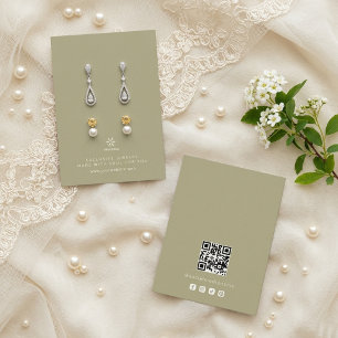 Basic Sage Green Jewellery Display Logo TMF26 Business Card