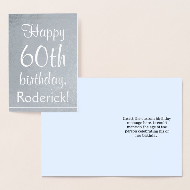 Basic Silver Foil 60th Birthday Greeting Card (Display)