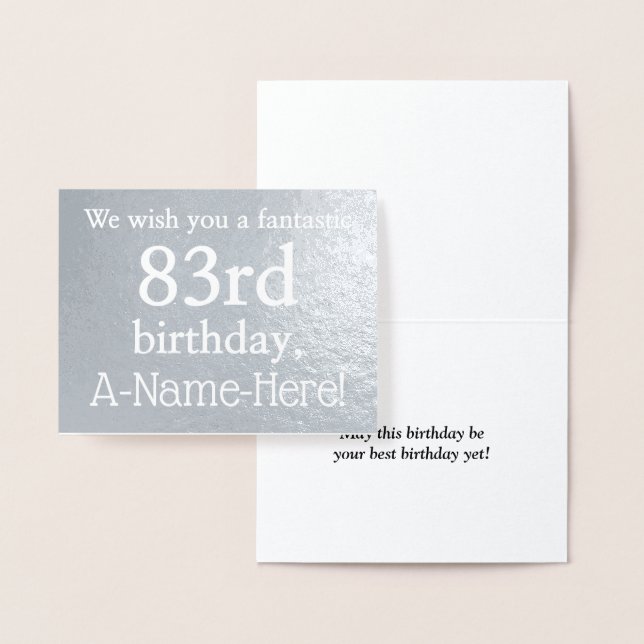 Basic Silver Foil 83rd Birthday Greeting Card (Display)
