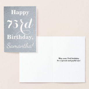 Basic Silver Foil "HAPPY 73rd BIRTHDAY" + Name Card