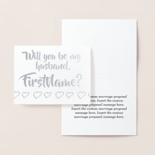 Basic Silver Foil Marriage Proposal Card