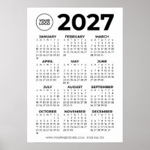 Basic Simple 2027 Calendar Business Corporate Logo