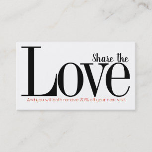 Basic Simple Black & White & Red Referral Card