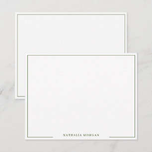 Basic Simple Green Border Stationery Card