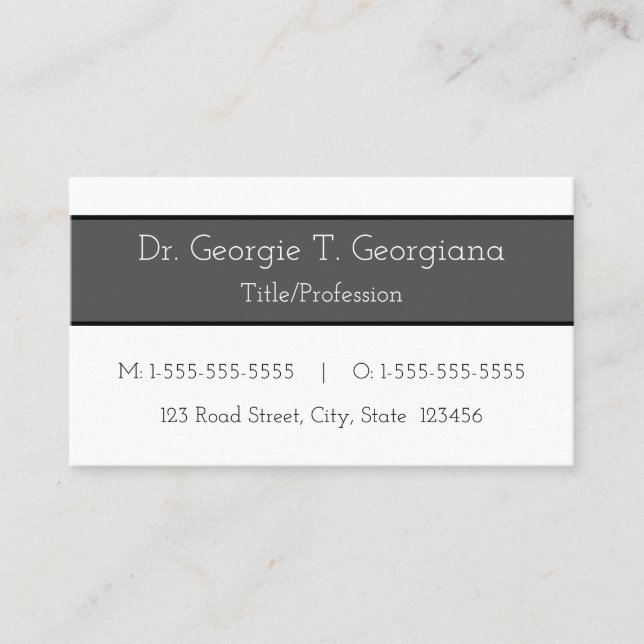 Basic, Simple Professional Business Card (Front)