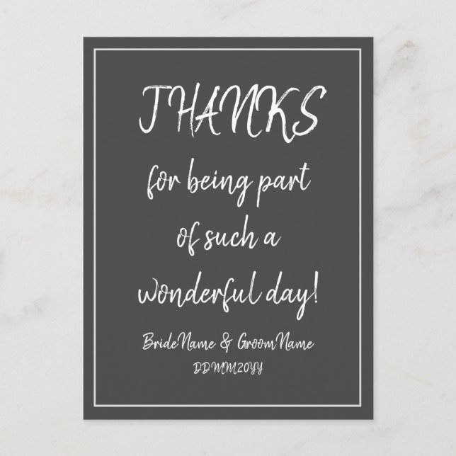 Basic, Simple "THANKS" Postcard (Front)