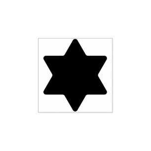 Basic Solid Color 1" Six Pointed Star of David Rubber Stamp