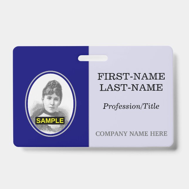 Basic Staff/Employee Portrait Badge ID Badge (Front)