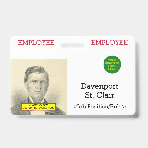 Basic Staff Member Identification Badge ID Badge
