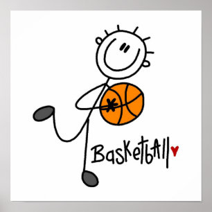 Basic Stick Figure Basketball T-shirts and Gifts Poster