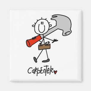 Basic Stick Figure Carpenter Tshirts and Gifts Magnet