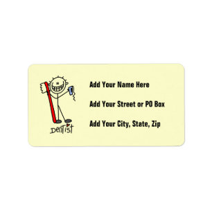 Basic Stick Figure Dentist Label
