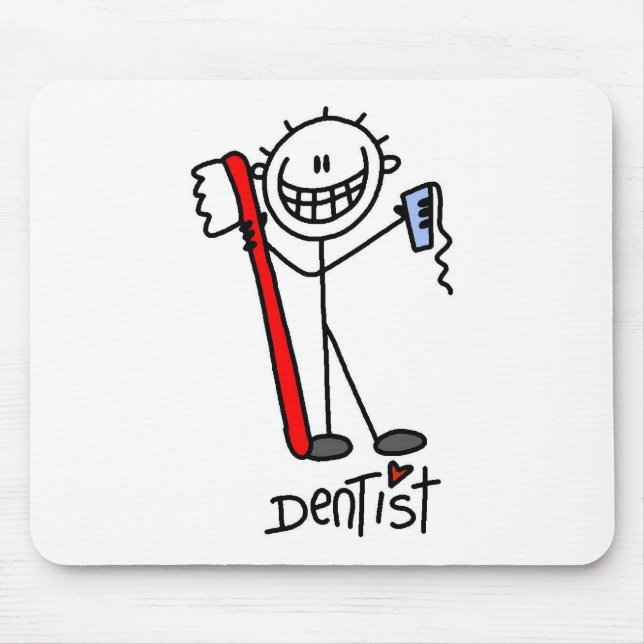 Basic Stick Figure Dentist Mouse Pad (Front)