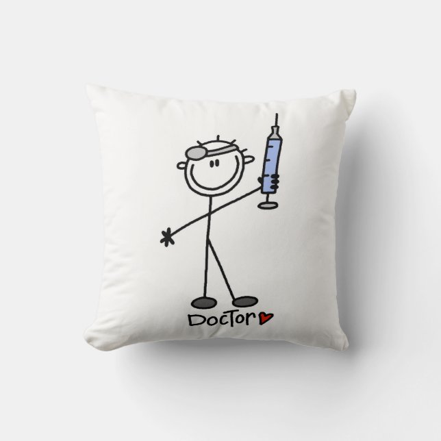 Basic Stick Figure Doctor Cushion (Front)