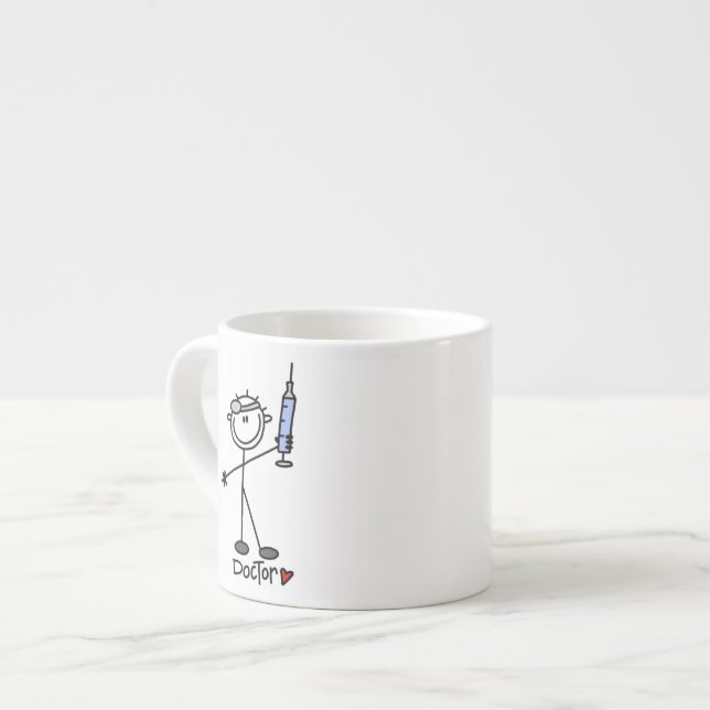 Basic Stick Figure Doctor Espresso Cup (Front Left)